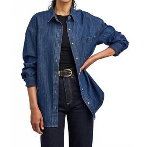 NEW GENTLE FAWN whitney denim button down shirt in dakr wash